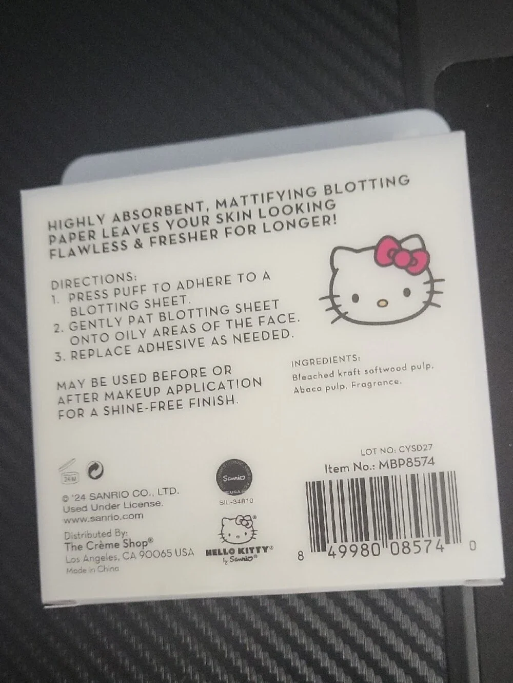 The Crème Shop x Hello Kitty Mattifying‎ Blotting Paper